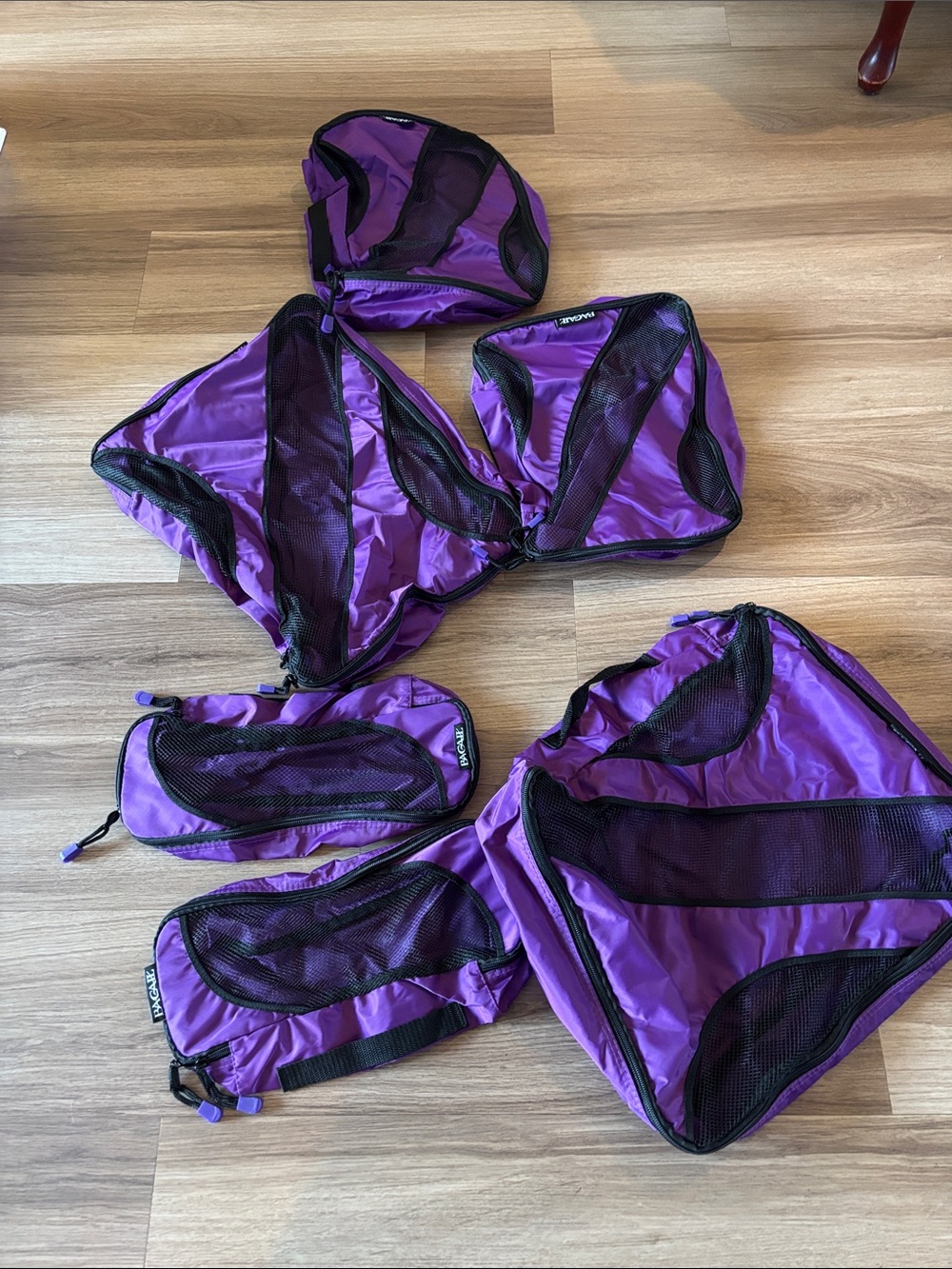 Purple Packing Cube Set with Mesh Panels